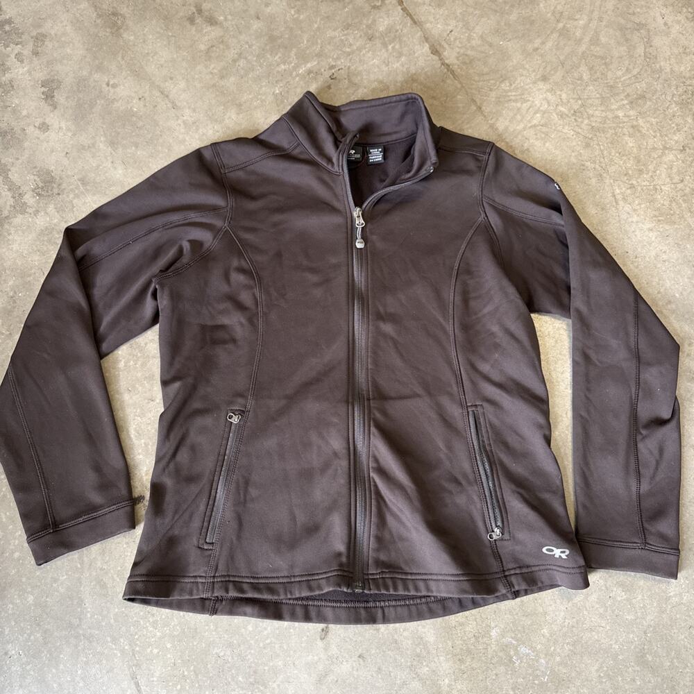 Outdoor Research Womens L Brown Fleece Lined Ascendant Zip Up Thermal Base Layer